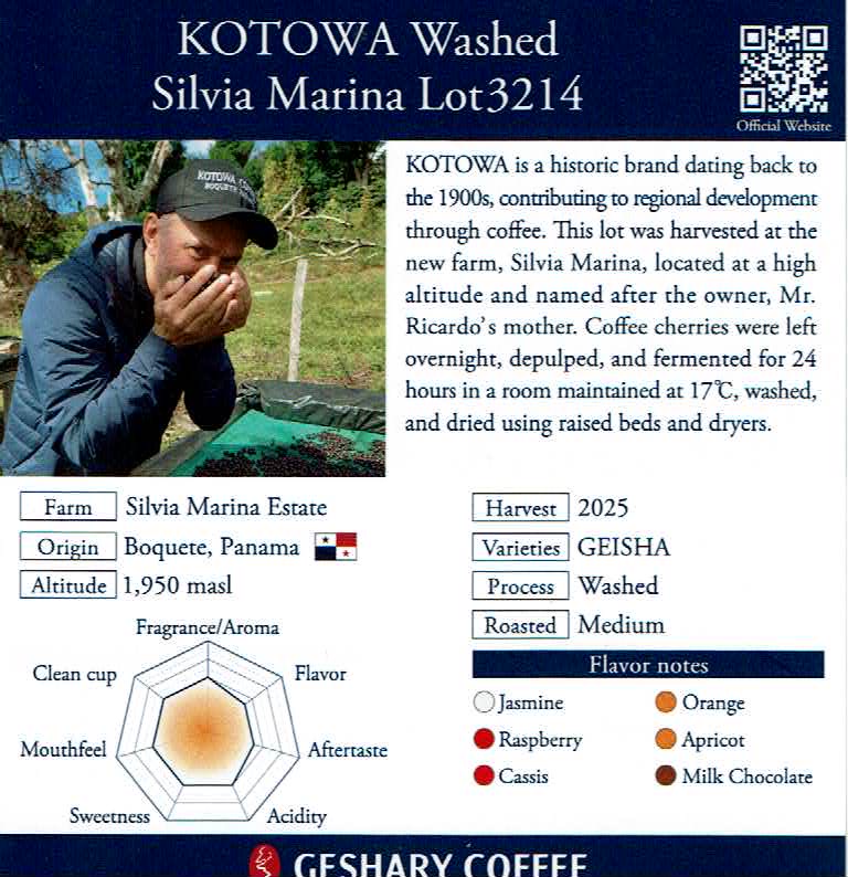 Panama Kotowa Washed Silvia Marina Lot 3214